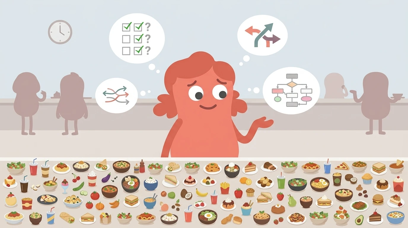 Illustration for the article: Decision Fatigue Is Killing Your Habits: The Science of Choice Overload
